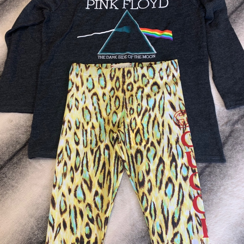 Gucci GG Gucci Logo Leo Leopard Leggings - Picture 9 of 12
